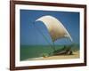 Fishermen in the Shade of a Sail on a Fishing Boat on the Beach at Negombo, Sri Lanka-Richardson Rolf-Framed Photographic Print