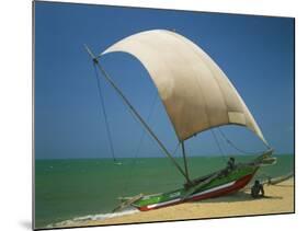Fishermen in the Shade of a Sail on a Fishing Boat on the Beach at Negombo, Sri Lanka-Richardson Rolf-Mounted Photographic Print