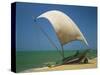 Fishermen in the Shade of a Sail on a Fishing Boat on the Beach at Negombo, Sri Lanka-Richardson Rolf-Stretched Canvas