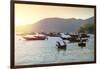 Fishermen in traditional round basket coracle boats on Cham Island, Quang Nam, Vietnam, Indochina,-Alex Robinson-Framed Photographic Print