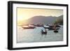 Fishermen in traditional round basket coracle boats on Cham Island, Quang Nam, Vietnam, Indochina,-Alex Robinson-Framed Photographic Print