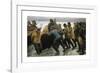 Fishermen launching a rowing boat-Michael Ancher-Framed Premium Giclee Print