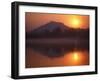 Fishermen Make their Way Home in Canoes as the Sun Sets over Nigeen Lake, Srinagar, Kashmir-David Pickford-Framed Photographic Print