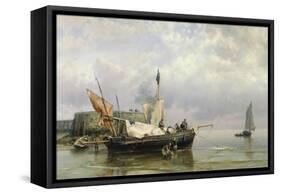 Fishermen near Rotterdam, Holland-Hermanus Koekkoek-Framed Stretched Canvas