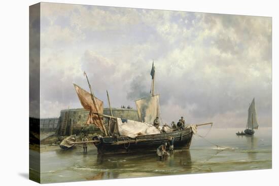 Fishermen near Rotterdam, Holland-Hermanus Koekkoek-Stretched Canvas