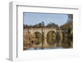 Fishermen next to Teston Bridge over the River Medway, originally built in 14th century, near Maids-Tim Winter-Framed Photographic Print