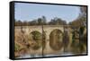 Fishermen next to Teston Bridge over the River Medway, originally built in 14th century, near Maids-Tim Winter-Framed Stretched Canvas