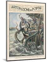 Fishermen of Jersey Channel Islands Desperately Fight This Giant Squid-Gustavino-Mounted Art Print