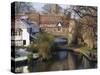 Fishermen on a Frosty Morning, Pull Ferry, Norwich, Norfolk, England, United Kingdom, Europe-Charcrit Boonsom-Stretched Canvas