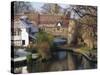 Fishermen on a Frosty Morning, Pull Ferry, Norwich, Norfolk, England, United Kingdom, Europe-Charcrit Boonsom-Stretched Canvas