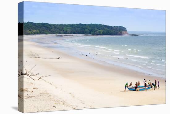 Fishermen on Joannes Beach on Marajo Island in the Brazilian Amazon, Para, Brazil, South America-Alex Robinson-Stretched Canvas