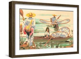 Fishermen on Lake Patzcuaro, Mexico-null-Framed Art Print