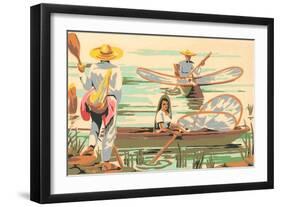 Fishermen on Lake Patzcuaro, Mexico-null-Framed Art Print