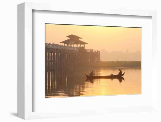 Fishermen on Taungthaman Lake in Dawn Mist-Lee Frost-Framed Photographic Print