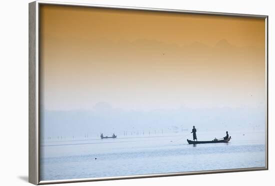 Fishermen on Taungthaman Lake Near Amarapura, Mandalay, Myanmar (Burma), Southeast Asia-Alex Robinson-Framed Photographic Print