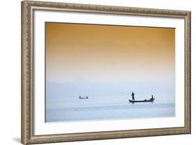 Fishermen on Taungthaman Lake Near Amarapura, Mandalay, Myanmar (Burma), Southeast Asia-Alex Robinson-Framed Photographic Print