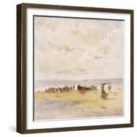 Fishermen on the Beach-Pompeo Mariani-Framed Giclee Print