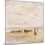 Fishermen on the Beach-Pompeo Mariani-Mounted Premium Giclee Print