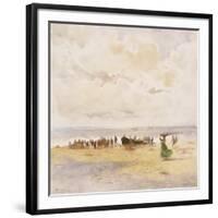 Fishermen on the Beach-Pompeo Mariani-Framed Giclee Print