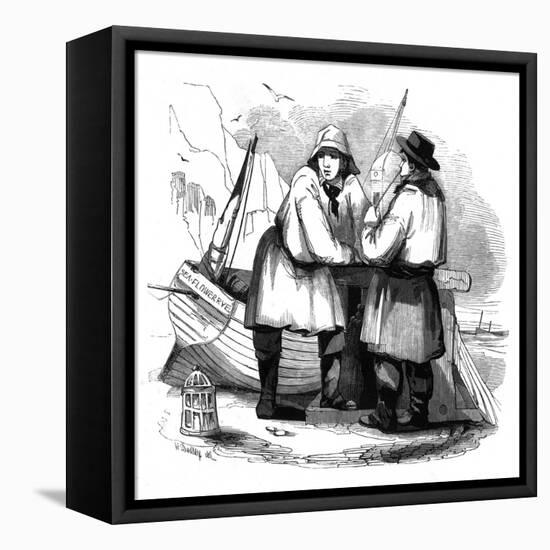 Fishermen on the Beach-null-Framed Stretched Canvas