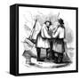 Fishermen on the Beach-null-Framed Stretched Canvas