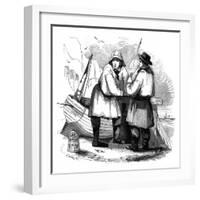 Fishermen on the Beach-null-Framed Art Print