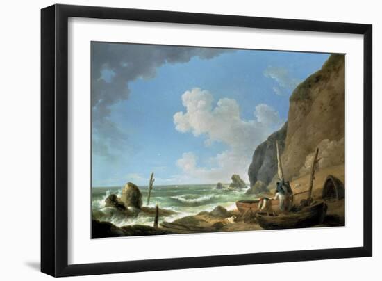 Fishermen on the Shore (An Approaching Storm)-George Morland-Framed Giclee Print