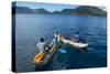 Fishermen on their Canoes Going Fishing, Cape Malcear, Lake Malawi, Malawi, Africa-Michael Runkel-Stretched Canvas