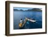 Fishermen on their Canoes Going Fishing, Cape Malcear, Lake Malawi, Malawi, Africa-Michael Runkel-Framed Photographic Print