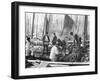 Fishermen Overhaul the Nets on Their Boats at Scarborough Yorkshire-Graystone Bird-Framed Photographic Print