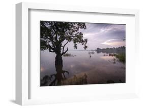 Fishermen Return at Dusk, Polonnaruwa Lake, Polonnaruwa, Sri Lanka, Asia-Charlie-Framed Photographic Print