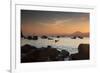 Fishermen's Boats Float Off the Coast of Praia Da Picinguaba, Ubatuba, Brazil-Alex Saberi-Framed Photographic Print