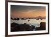 Fishermen's Boats Float Off the Coast of Praia Da Picinguaba, Ubatuba, Brazil-Alex Saberi-Framed Photographic Print