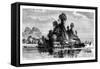 Fishermen's Huts, Borneo, 19th Century-T Weber-Framed Stretched Canvas