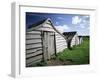 Fishermen's Huts, Lindisfarne, Holy Island, Northumberland, England, United Kingdom, Europe-Lee Frost-Framed Photographic Print