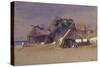 Fishermen's Huts on the Coast (W/C on Paper)-Antoine Auguste Ernest Herbert or Hebert-Stretched Canvas