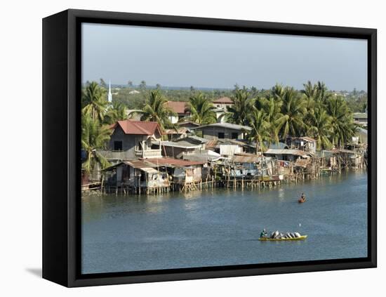 Fishermen's Stilt Houses in Wetlands at South End of Lingayen Gulf, Philippines-null-Framed Stretched Canvas