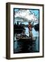 Fishermen - Scratchboard-Lantern Press-Framed Art Print