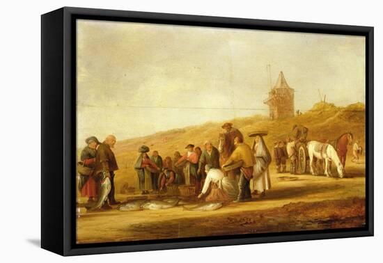 Fishermen Selling their Catch on the Beach (Oil on Canvas)-Pieter de Neyn-Framed Stretched Canvas