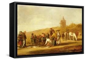 Fishermen Selling their Catch on the Beach (Oil on Canvas)-Pieter de Neyn-Framed Stretched Canvas