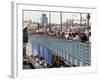 Fishermen Standing on the Galata Bridge, Istanbul, Turkey, Europe-Levy Yadid-Framed Photographic Print