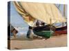 Fishermen, Stranded Boats, Valencia; Pescadores, Barcas Varadas, Valencia-Joaquin Sorolla y Bastida-Stretched Canvas