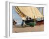 Fishermen, Stranded Boats, Valencia; Pescadores, Barcas Varadas, Valencia-Joaquin Sorolla y Bastida-Framed Giclee Print