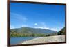 Fishermen walking along a shingle beach next to the trout-filled Puelo River in Northern Patagonia,-Alex Robinson-Framed Photographic Print