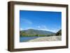 Fishermen walking along a shingle beach next to the trout-filled Puelo River in Northern Patagonia,-Alex Robinson-Framed Photographic Print