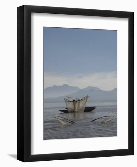 Fishermen with Traditional Butterfly Nets, Lago De La Patzcuaro, Patzcuaro, Michoacan-Richard Maschmeyer-Framed Photographic Print