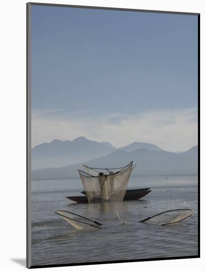 Fishermen with Traditional Butterfly Nets, Lago De La Patzcuaro, Patzcuaro, Michoacan-Richard Maschmeyer-Mounted Photographic Print