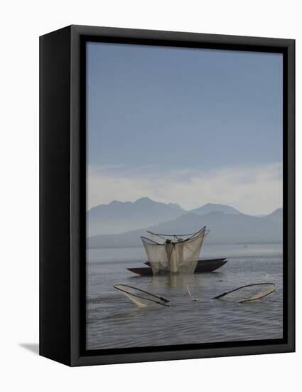 Fishermen with Traditional Butterfly Nets, Lago De La Patzcuaro, Patzcuaro, Michoacan-Richard Maschmeyer-Framed Stretched Canvas