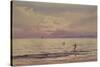 Fishermen Working at Sunset, 1868-71 (W/C on Paper)-Henry Moore-Stretched Canvas