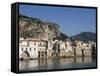 Fishermens Houses, Cefalu, Sicily, Italy, Europe-Martin Child-Framed Stretched Canvas